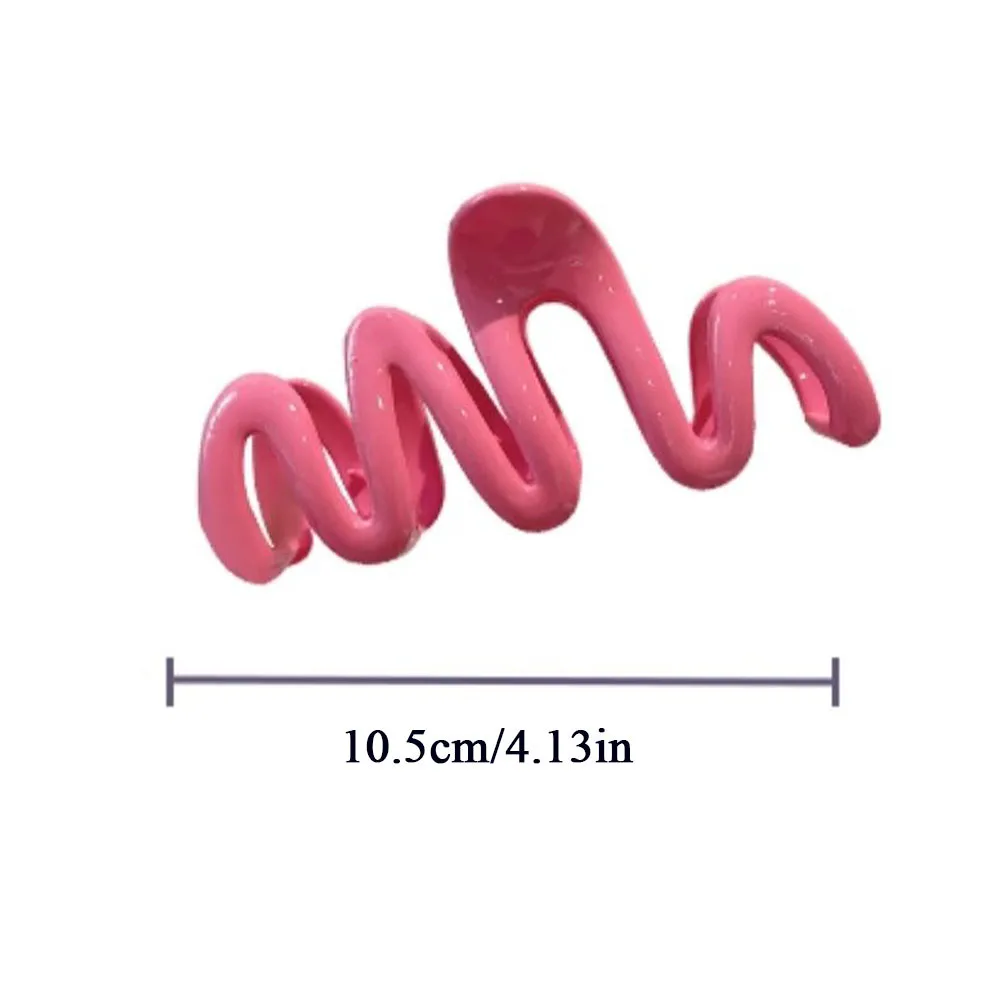 Colorful Jelly Sweet Wavy Hair Claw Hairpin Women Girls Grab Clip Shark Clip Fashion Geometric Hair Clip Headwear Accessories