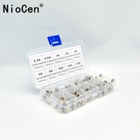 100pcs 5x20mm Quick Blow Glass Tube Fuse Assorted Kit Amp 0.2A 0.5A 1A 2A 3A 5A 8A 10A 15A 20A 250V with Storage Box