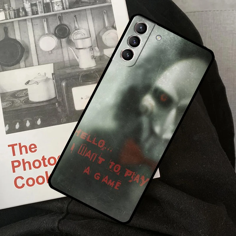 Jigsaw Saw Horror Phone Case For Samsung Galaxy S23 S22 S24 Ultra S20 S21 S24 FE S9 S10 Plus Note 10 20 Ultra