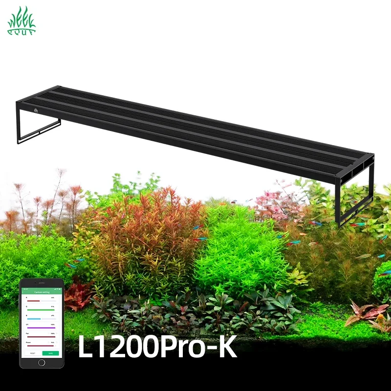 ZXY WEEKAQUA L1200K Pro 120CM APP Control Cycle Timing RGBUV Full Spectrum Led Aquarium Lighting for Aquatic Plante 1000 Gallon