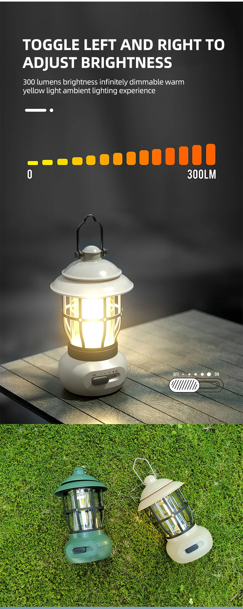 Portable Tent Retro Camping Light Emergency Lamp Vintage, Outdoor Camping Lantern light camping lamp with hanging