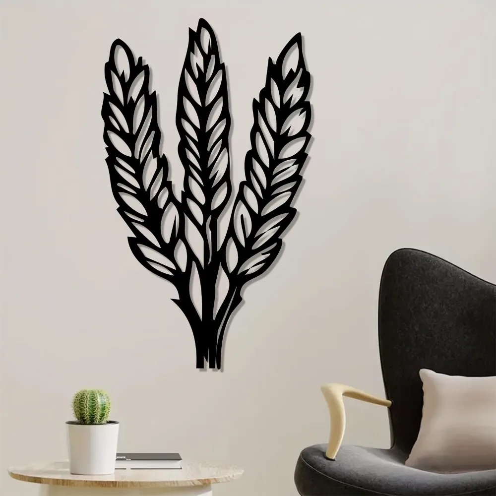 CIFBUY Wheat Metal Wall Art Farmhouse Decor Rustic Iron Craft Ornament For Kitchen Garden Indoor Outdoor Harvest Ornament Plaque