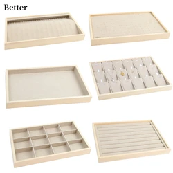 Natural Bamboo Stud Earring Display Tray Colorful Velvet Stud Earring Tray Wholesale Organizer for Jewelry Stor Storage Stand