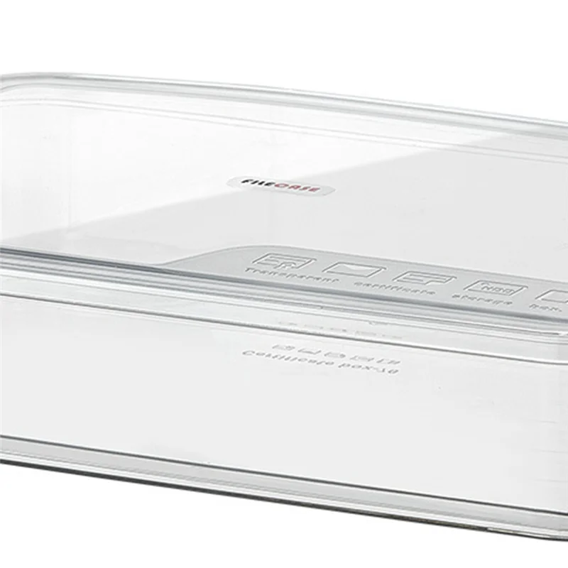 

A4 Transparent Storage Box Portable Plastic Document Stationery Jewelry Storage Case School Home Office Supplies