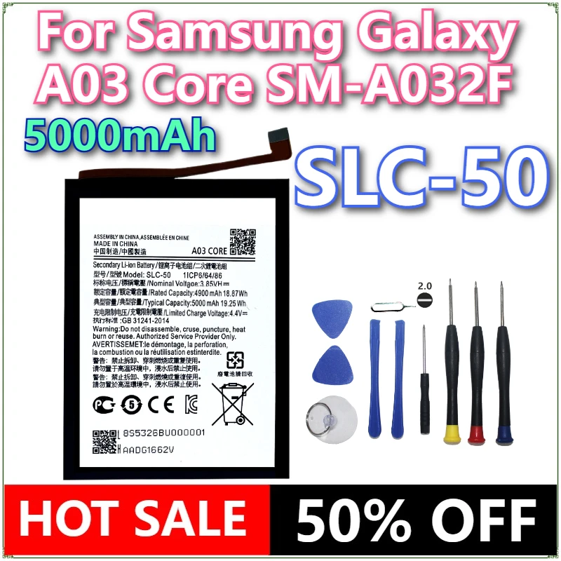 

Brand New SLC-50 5000mAh High Quality Replacement Mobile Phone Battery For Samsung Galaxy A03 Core SM-A032F + Tools