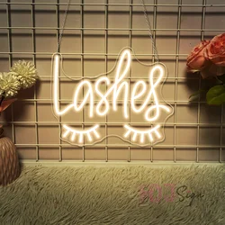 Lash Led Neon Sign Lashes Room Beauty Solon Wall Art Hanging Neon Lights Sign Lash Room Store Decoration for Business Signs