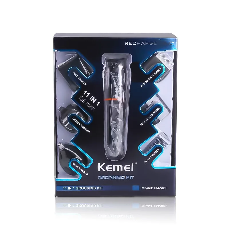 Kemei 5898 مشابك شعر كهربائية نحت المقص ماكينة حلاقة الحواجب/الأنف الشعر المتقلب 6in1 آلة قطع الشعر المتقلب رجل