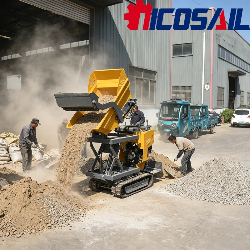 Mini Tracked Dump Truck 0.5 Ton Hydraulic Self-loading Small Dump Truck Compact Factory Price Customizable