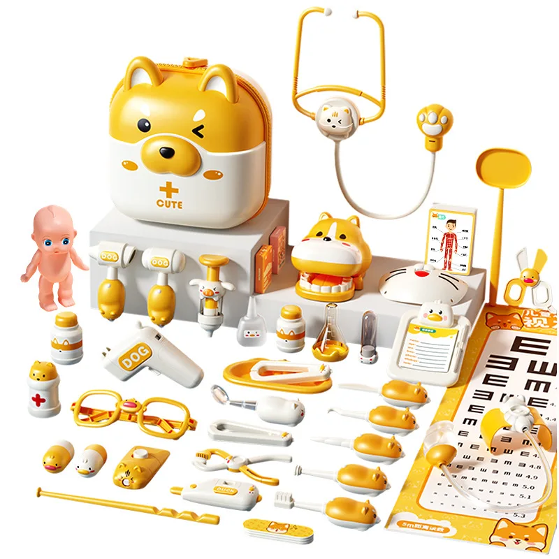 ชุดของเล่นบทบาทสมมติคุณหมอเด็ก ชุดของเล่นพยาบาลจำลอง อุปกรณ์เสริมคุณหมอสำหรับเด็ก ของเล่นบทบาทสมมติที่บ้าน ชุดของเล่นคุณหมอ ของขวัญสำหรับเด็กชายและเด็กหญิง