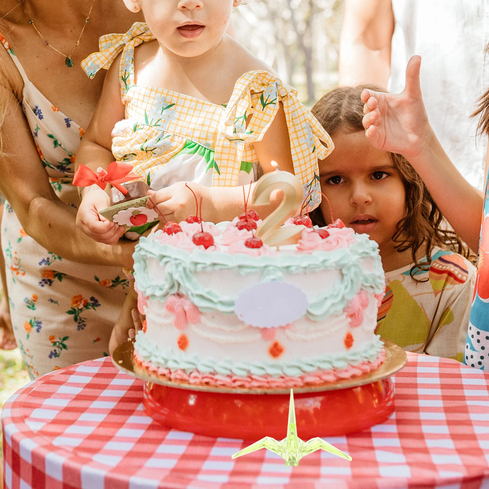 

1PC Large Transparent Acrylic Crystal Animal Figurine Kids Birthday Gift Decoration Colorful Crane nament Home Holiday