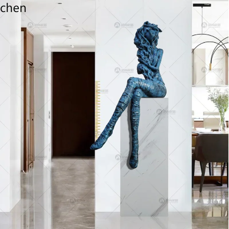 DSA- Fiberglass Abstract Portrait Sculpture Floor-standing Home Decoration