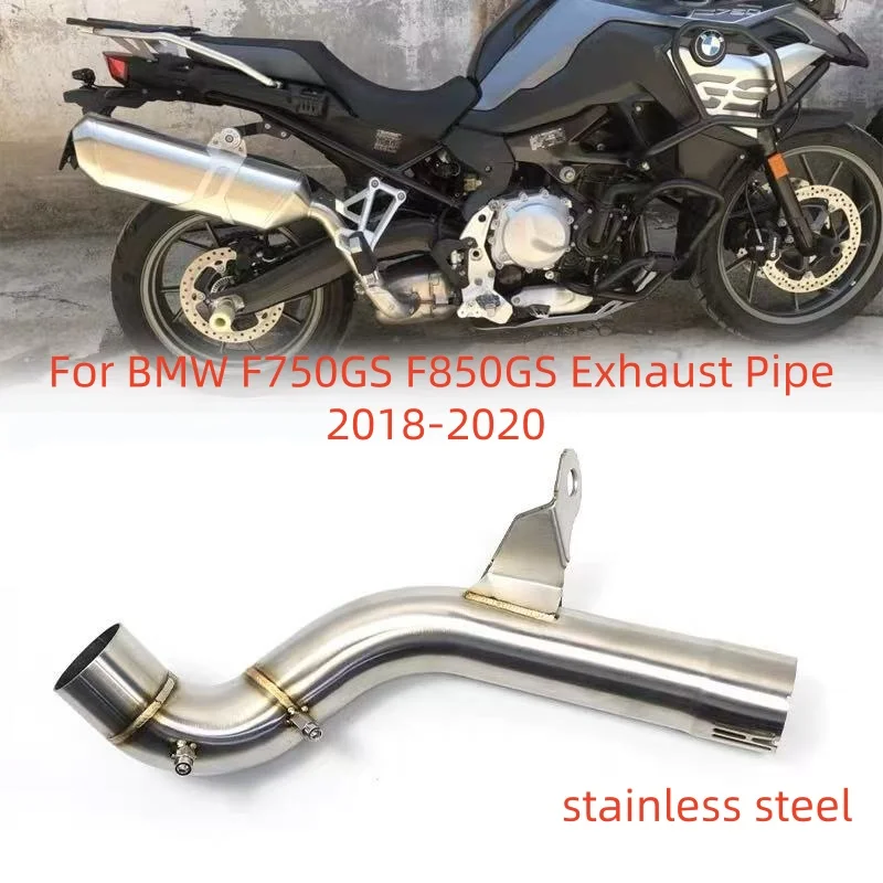 F750GS F850GS Motorcycle Exhaust Muffler Middle Link Pipe Connect Slip On Connector For BMW F750 F850 F 750 850 GS ADV 2020 2019
