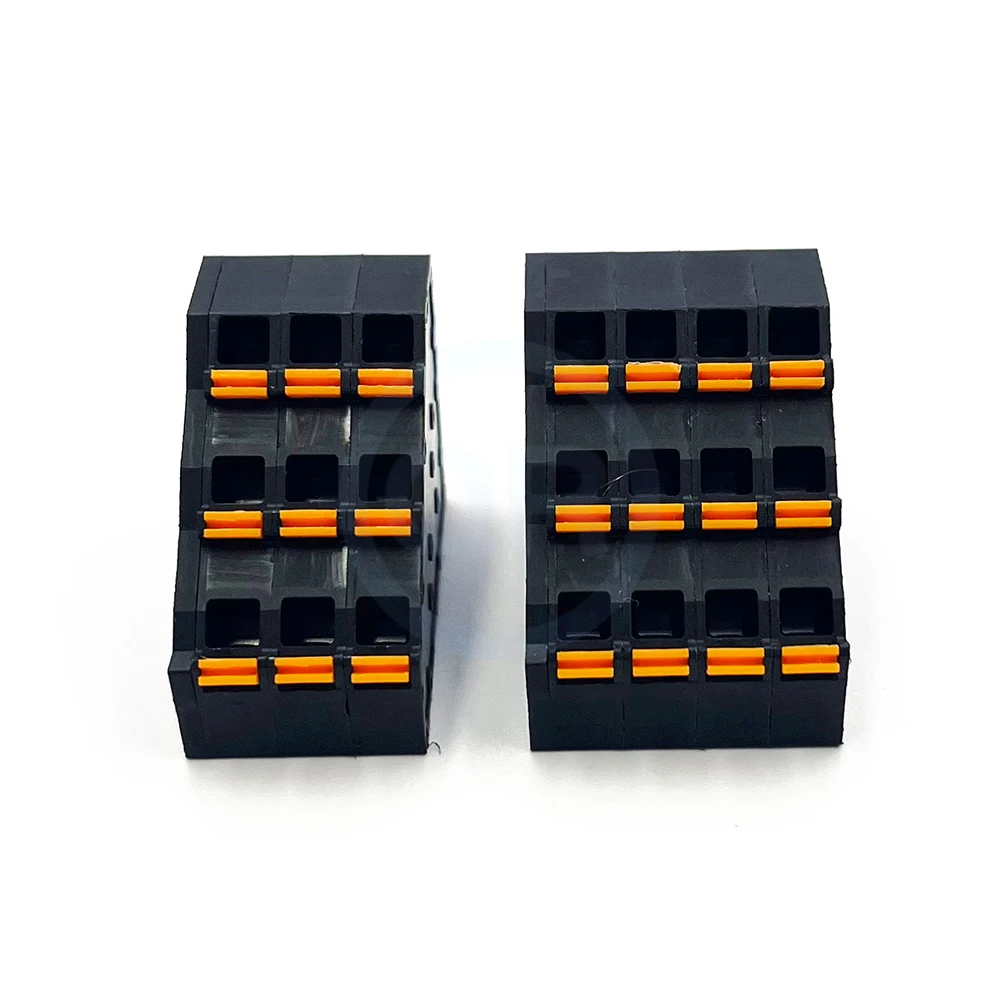 (10 pcs) KFM736HH 5.0mm Triple Screwless Terminal Block Spring Loaded High/Low Terminal Block M736HH 300V 2-24Pin