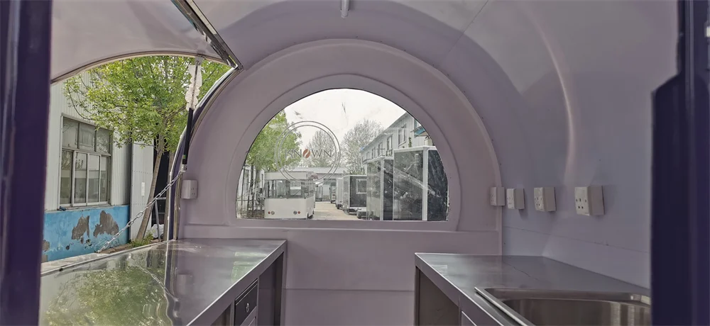 مقطورة مطبخ للوجبات الخفيفة والبيتزا المتنقلة ، شاحنة الوجبات السريعة ، معدات تقديم الطعام ، مقطورة امتياز الطعام للبيع