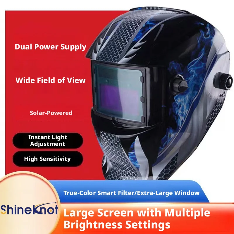 SHINEKNOT Solar-Powered Automatic Photoelectric Welding Helmet Anti-Glare And Spatter-Proof Head-Mounted Welder Protection Mask