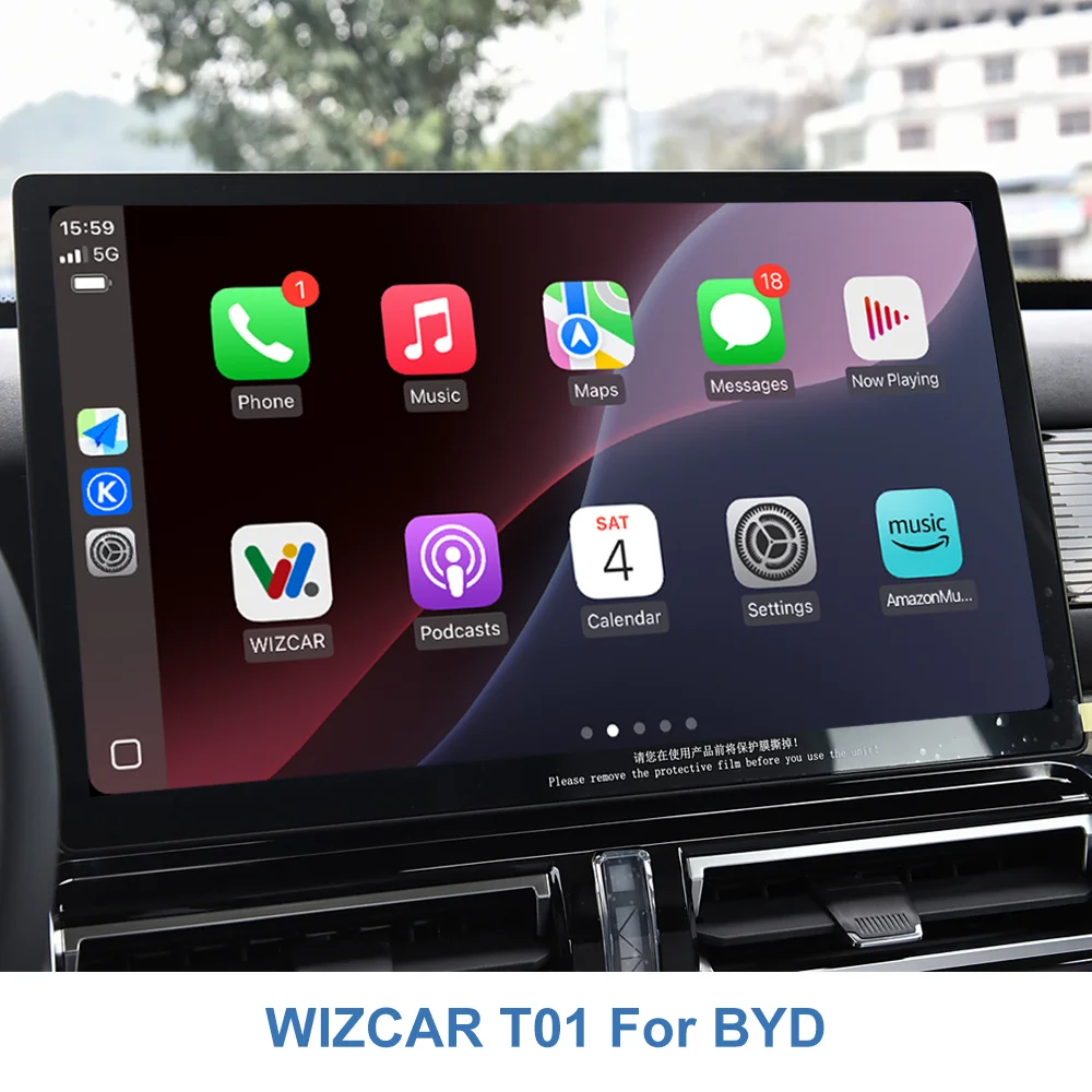 B-YD Song Plus Tang Yuan Pro WIZCAR E01 Google Map Spotify Music Multilingual A-pple CarPlay Android Auto For CN Version