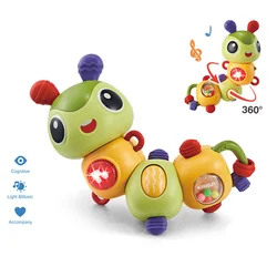 Baby's sound and light transition cartoon caterpillar, with lighting, music, puzzle and fun early education baby toys