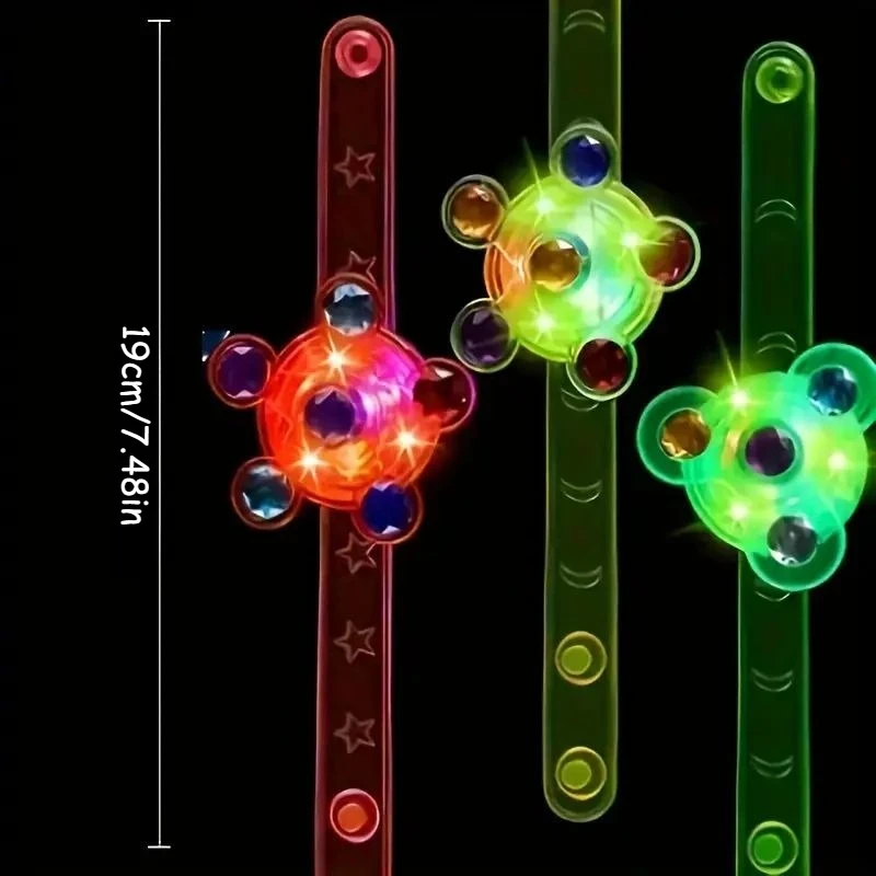 6/12pcs LED Light Up Fidget Spinner Bracelets Glow in The Dark Fidget Party Favors for Birthday Goodie Bags Stuffers Classroom
