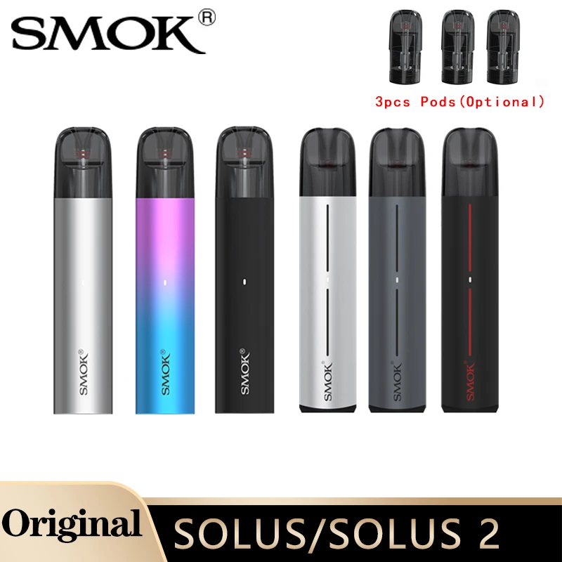 Original SMOK SOLUS /SOLUS 2 Kit 16W/15 Vape 3ml CATO Pod 700mAh Battery Meshed Coil 0.9ohm E Cigarette Vaporizer