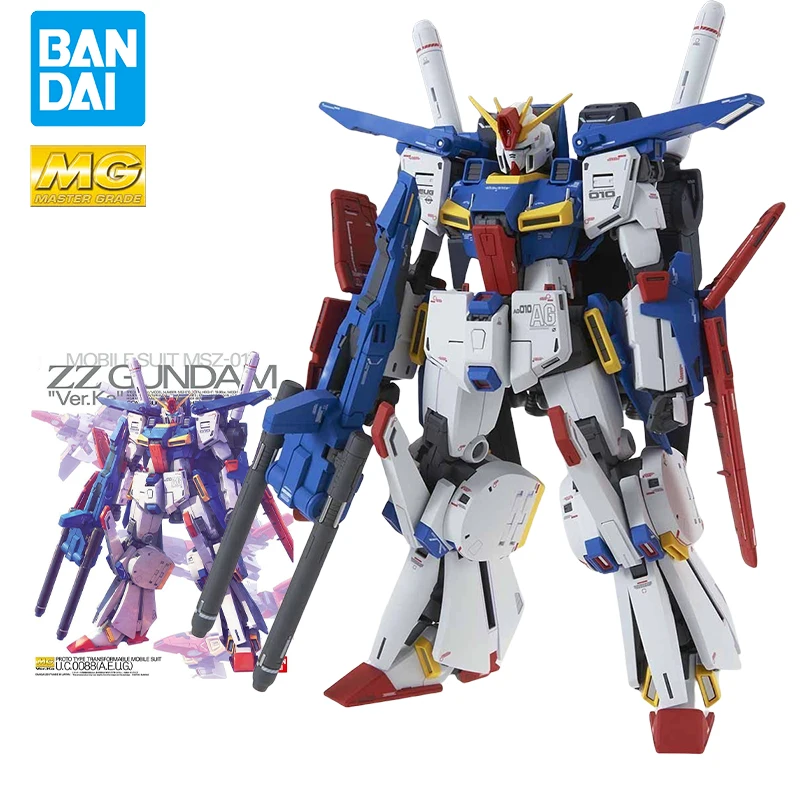 

Original Bandai MG 1/100 ZZ GUNDAM Ver.Ka Model Kit Assembly Action Figure Assembly Model Trendy Toys Children's Holiday Gifts