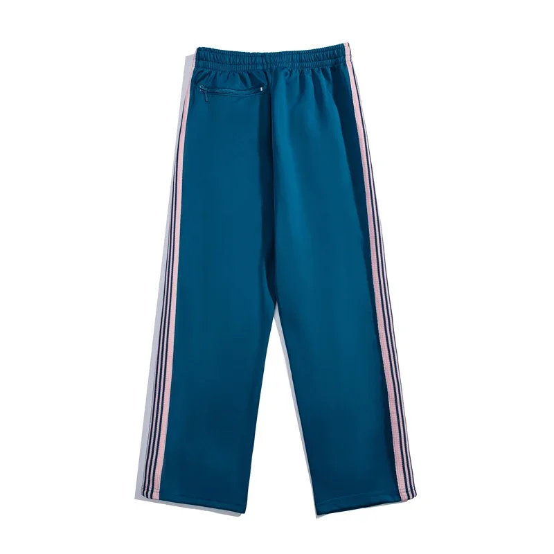 Arrival Classic Blue Trousers Butterfly Embroidery Webbing Track Stripe Pants Zipper Men Women 1:1 Oversize Sweatpants