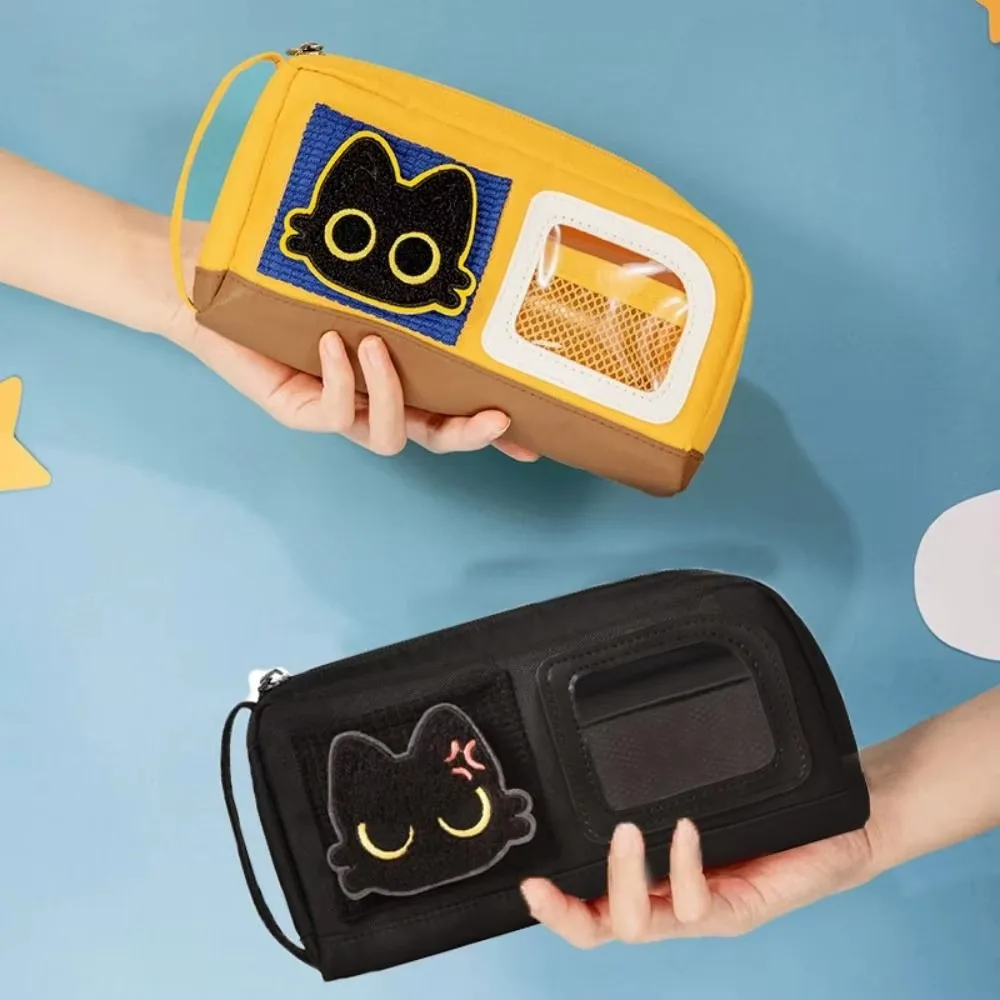 الجدة سعة كبيرة القط مقلمة منظم مكتب كاليكو حقيبة أدوات مكتبية الكرتون سستة القط حقيبة أقلام رصاص اللوازم المكتبية