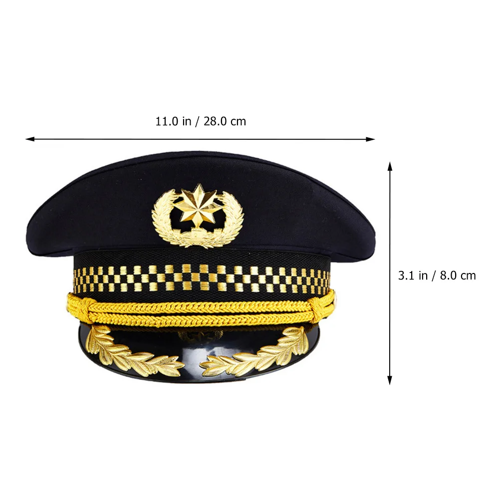 Big Brim Hat Costume Accessory Railway Caps Mens Hats Uniform Cosplay Supplies Airline Captain