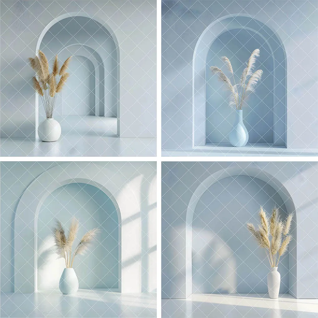 

Фон для фотосъемки Mehofond, светло-голубой дверной стены, портрет для беременных, Boho, пампасная трава, декор, детский душ, фотофон, реквизит