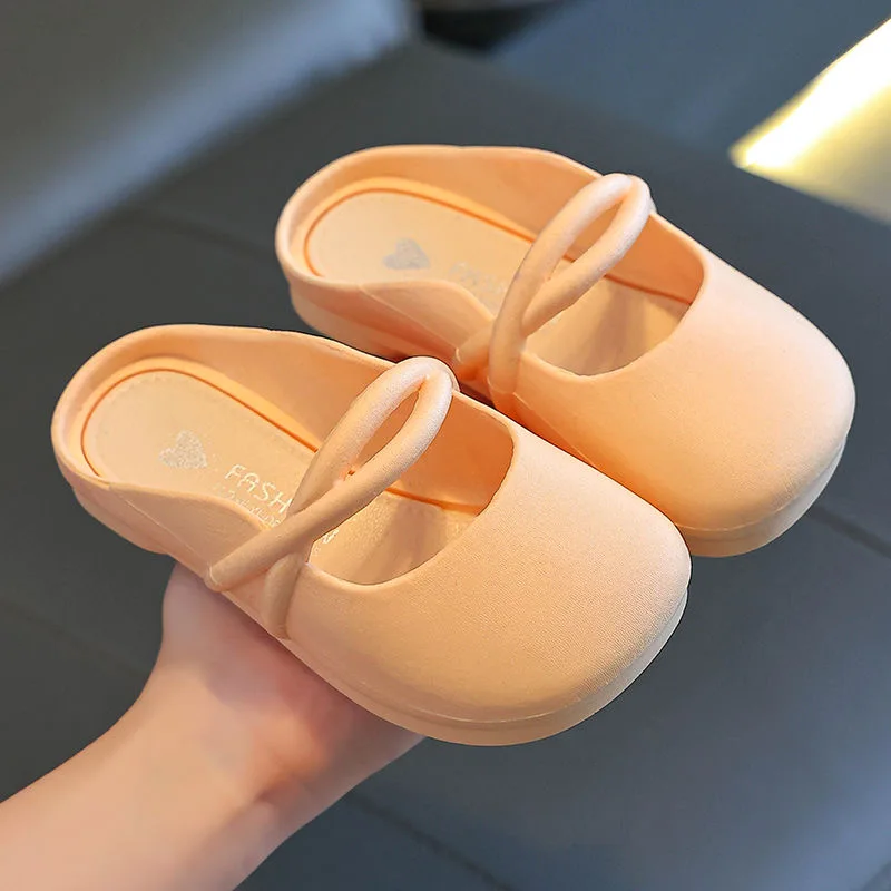 Girls' indoor slippers non-slip high appearance level summer soft sole bag breathable outside wear lovely slippers