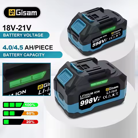 Gisam Rechargeable Battery 4.0AH 4.5AH Power Tool Lithium battery Led indicator batteries Pack For Makita 18v Battery Pins