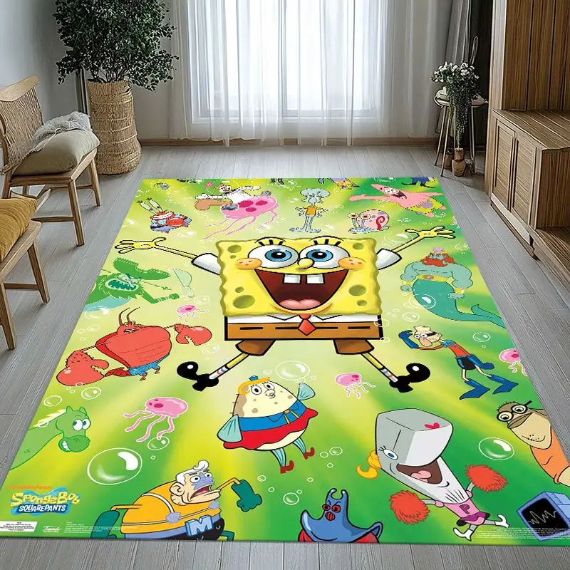 Bikini Bottom S-SpongeBob Cartoon Area Rug,Soft Non-Slip Carpet Mat for Living Room Bedroom Playroom,Sofa Floor Rug,Home Decor