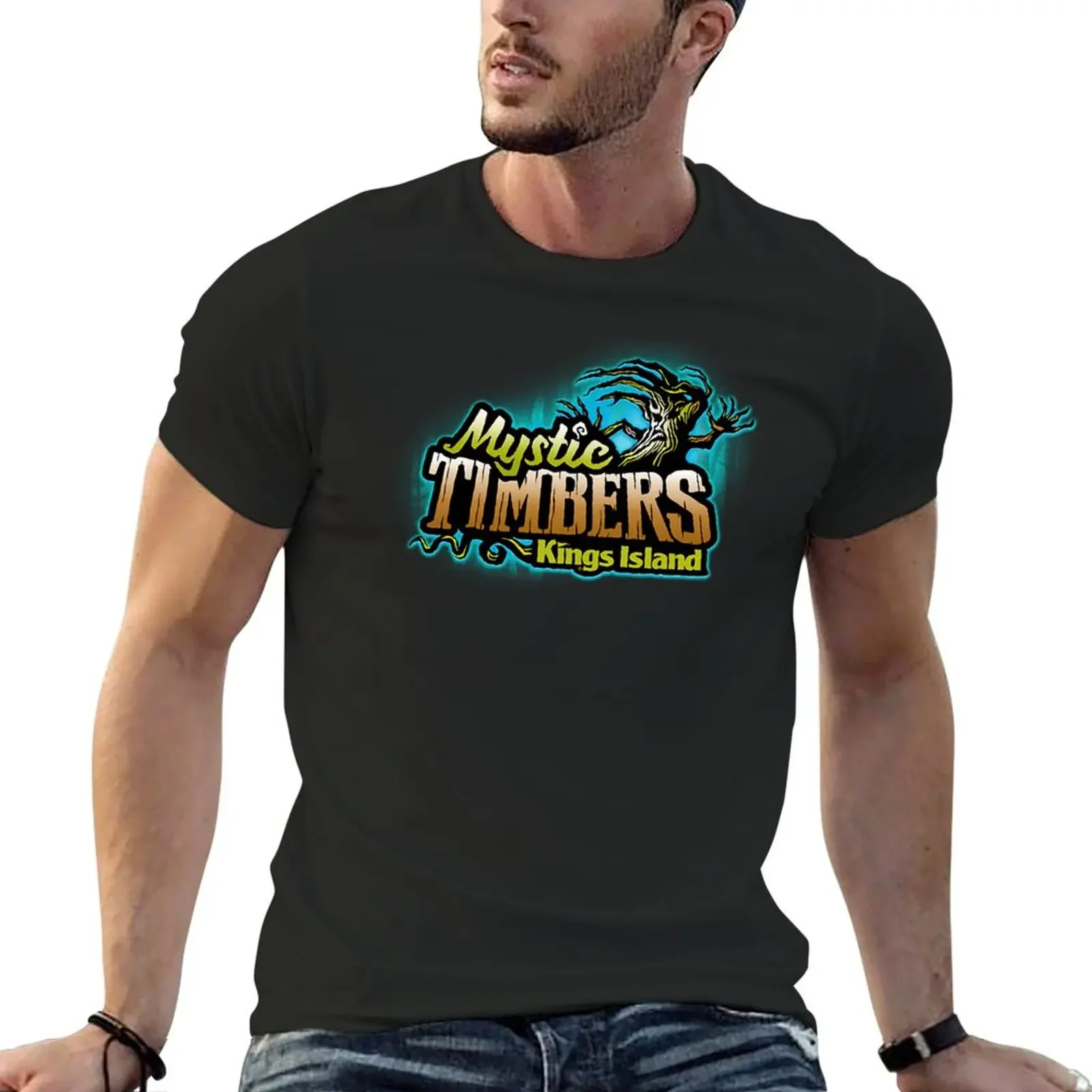 Mystic Timbers Kings Island T-shirt vintage sports fans Aesthetic clothing korean fashion Short sleeve tee men