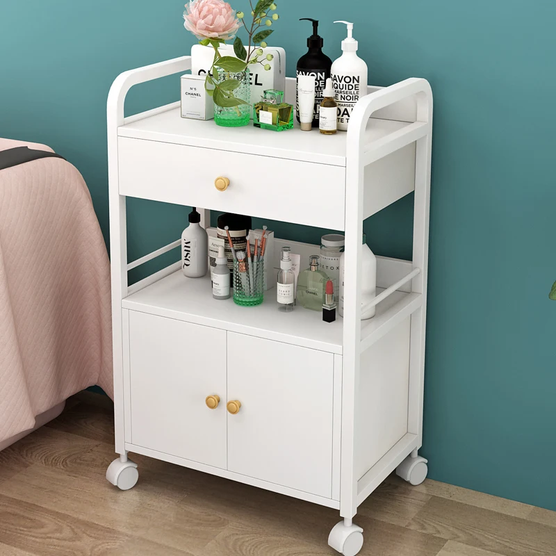 Spa Auxiliary Wooden Cart Furniture Dressing Table Cleaning Welding Trolley Aesthetic Laboratory Wheels Rollwagen Barber