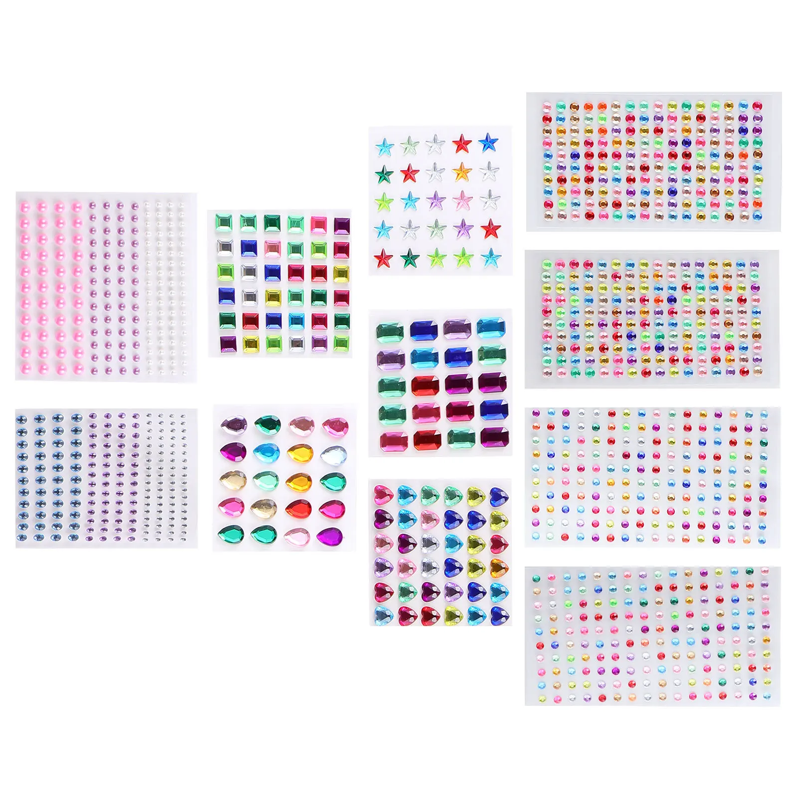 11 Sheets DIY Rhinestone Stickers Crystal Diamond Self Adhesive Waterproof Acrylic Decals for Phone Bag Box Decor