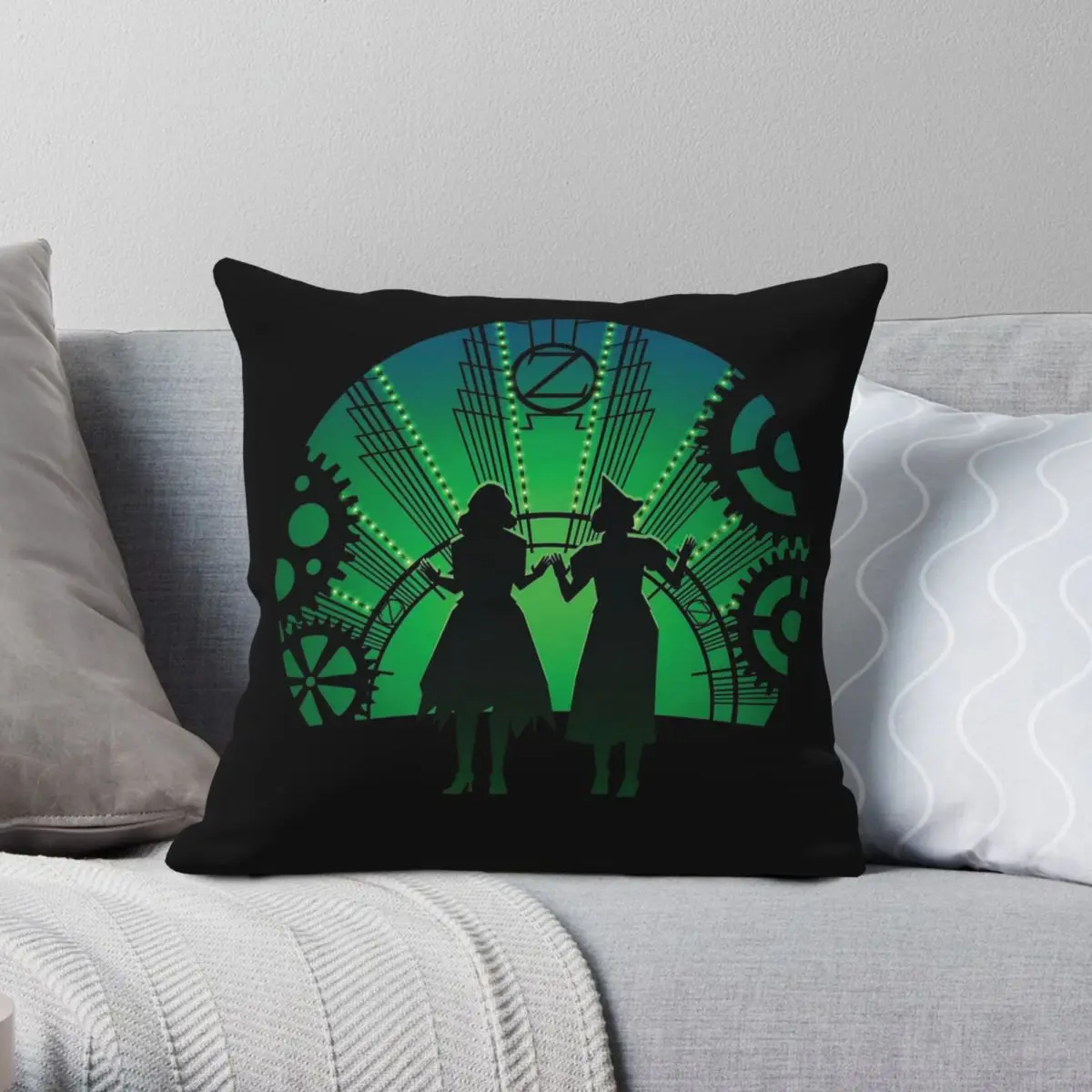 Two Witches Wicked Musical Square Pillowcase Polyester Linen Velvet Pattern Zip Decorative Throw Pillow Case Home Cushion Cover