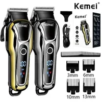 Kemei Professional Hair Clipper Rechargeable Trimmer Men Electric Cutter Hair Cutting Machine LCD Cordless Beard Trimmer KM-1990