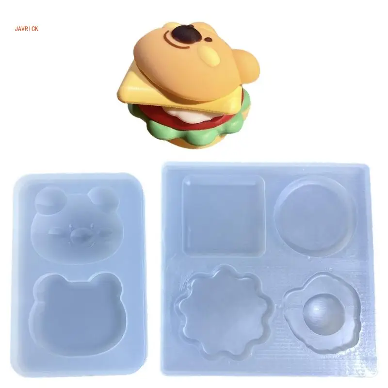 Versatile Hamburger Silicone Mold Silicone Clay Molds Silicone DIY Craft Molds Suitable for Soap Making Crafting