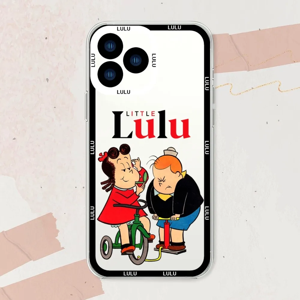 Cartoon The Little Lulu Show Phone Case For Samsung  A52 A53 A70 A71 A72 A73 A80 A91 S Transparent Border Shell