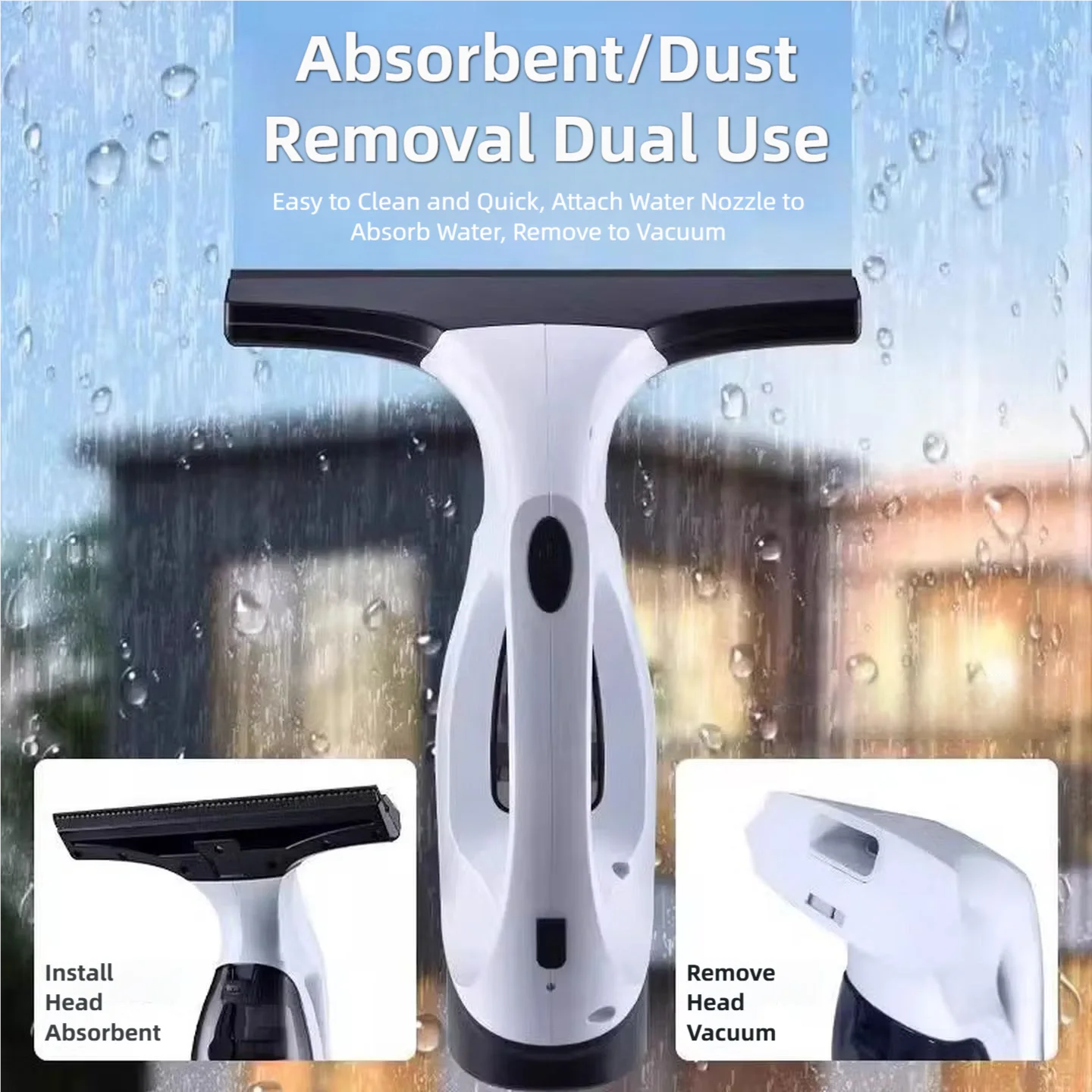 Multi-Function Wireless Electric Window Cleaning Tool Handheld Glass Cleaner Rechargeable Portable Glass Cleaning Tool
