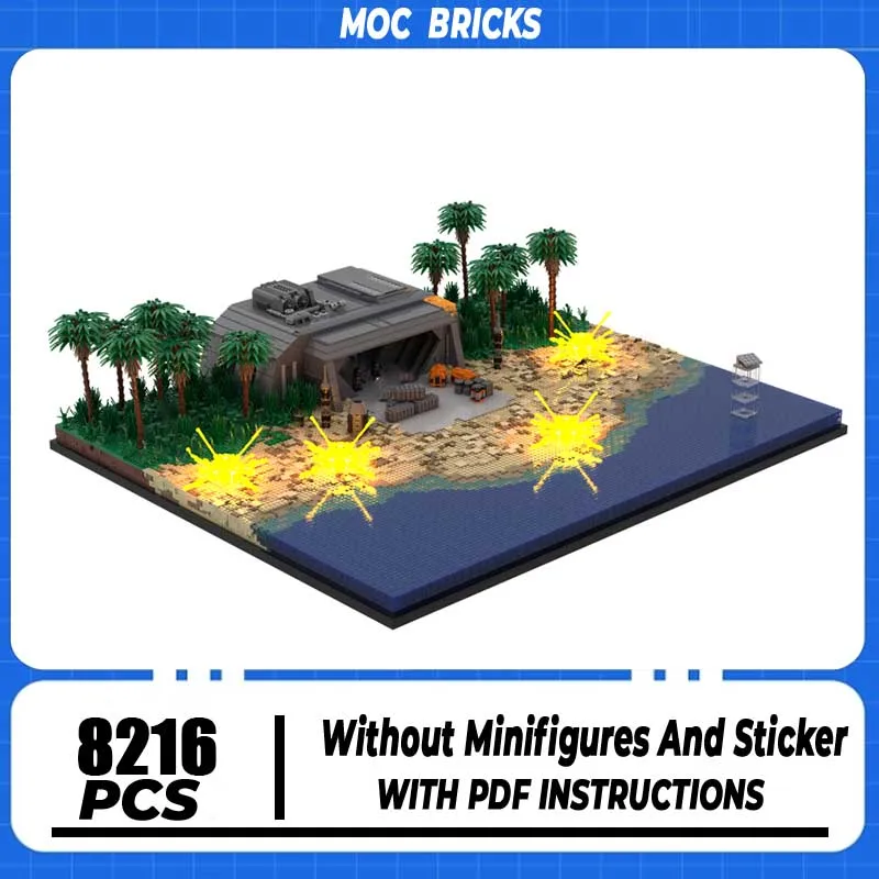 

Popular Star Movie Moc Building Beach Attack Model Bricks Technology Famous Scene Model Blocks Toy DIY Assembly Set Gifts