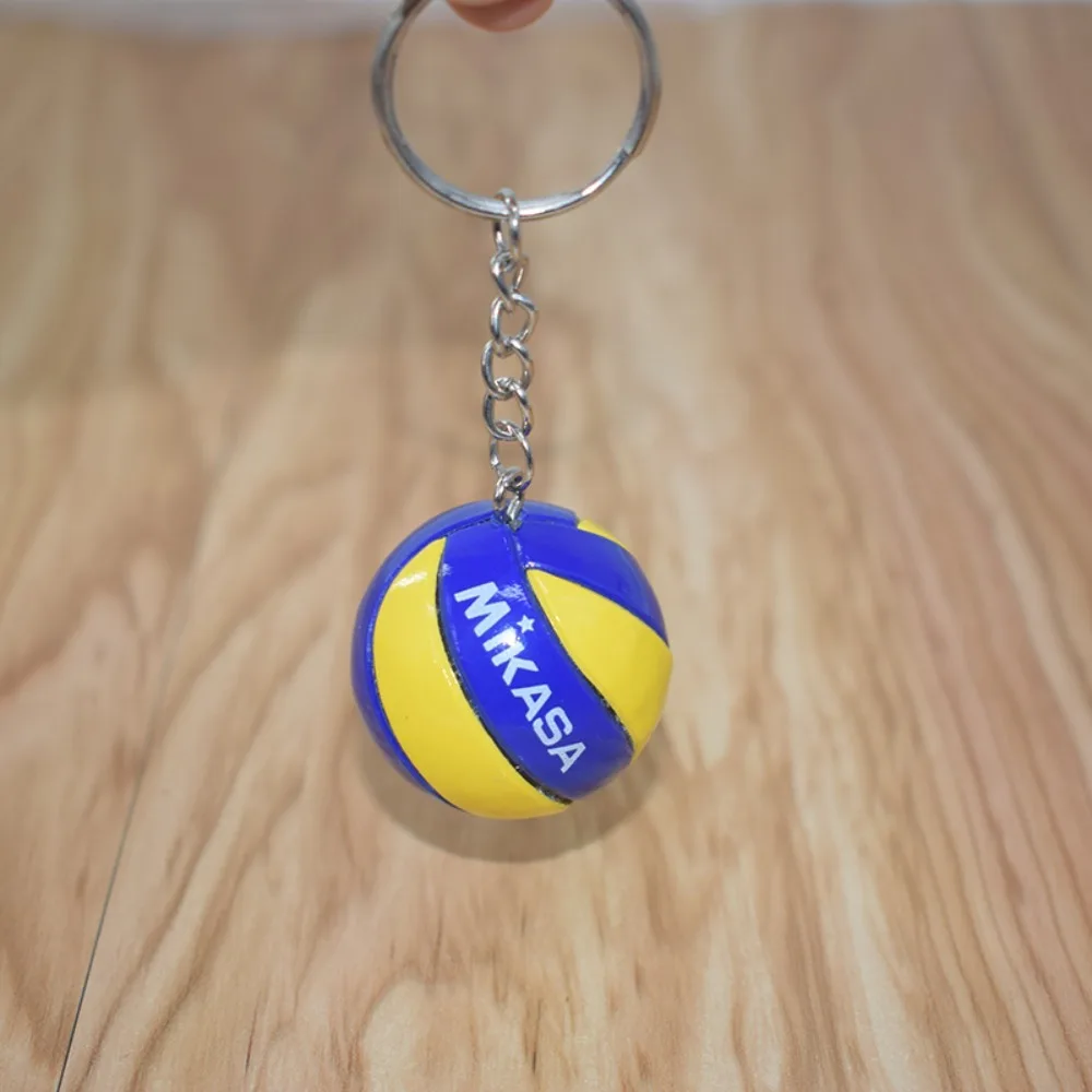 PVC Voleibol Chaveiro para Homens e Mulheres, Mini Bola, Desenhos Animados Criativos, Esportes Chaveiro, Bola de Praia, Lembrança, Saco Pingente, Ventilador