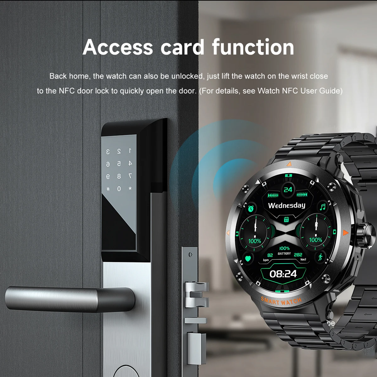 LIGE Новые умные часы 2 в 1, наушники TWS Bluetooth, 1,46 дюйма, NFC, контроль доступа, монитор сердечного ритма и здоровья, мужские умные часы