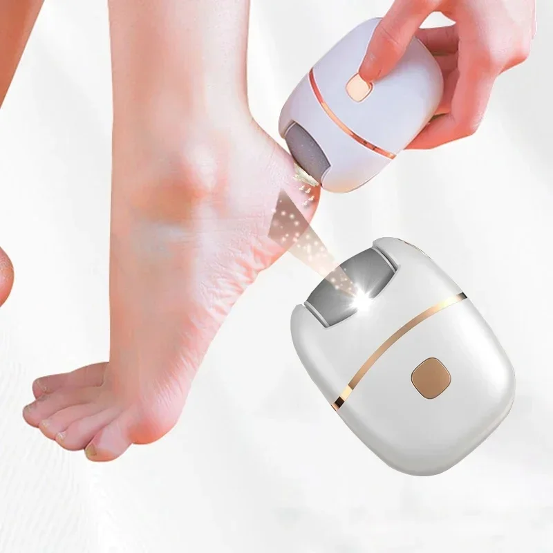 1 PC elektrischer Fußschleifer, wiederaufladbarer Fußschleifer zum Polieren von dickem Leder und 2 Schleifköpfe mit unterschiedlicher Dicke jiao