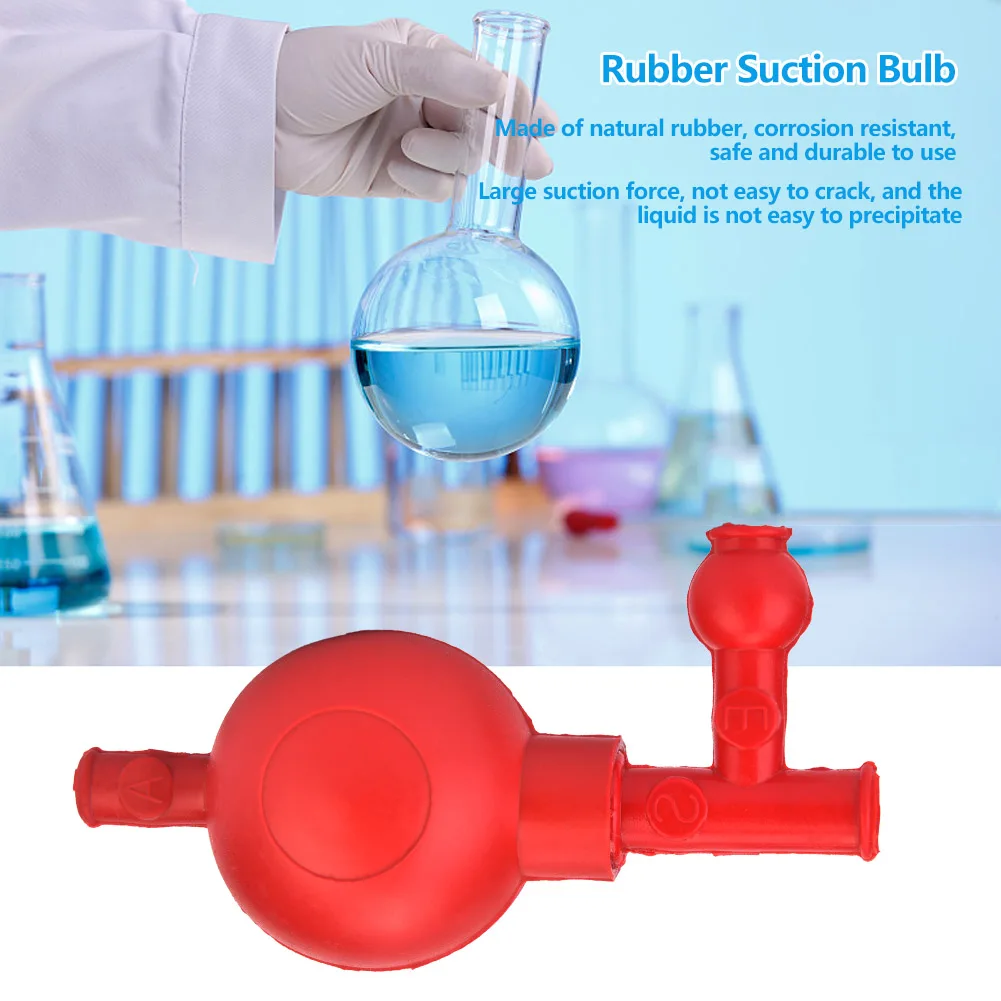 Rubber Pipette Filler  Rubber Suction Bulb Safe Pressure Quantitative Pipette Filler with 3 Valves Pipette Suction Bulb