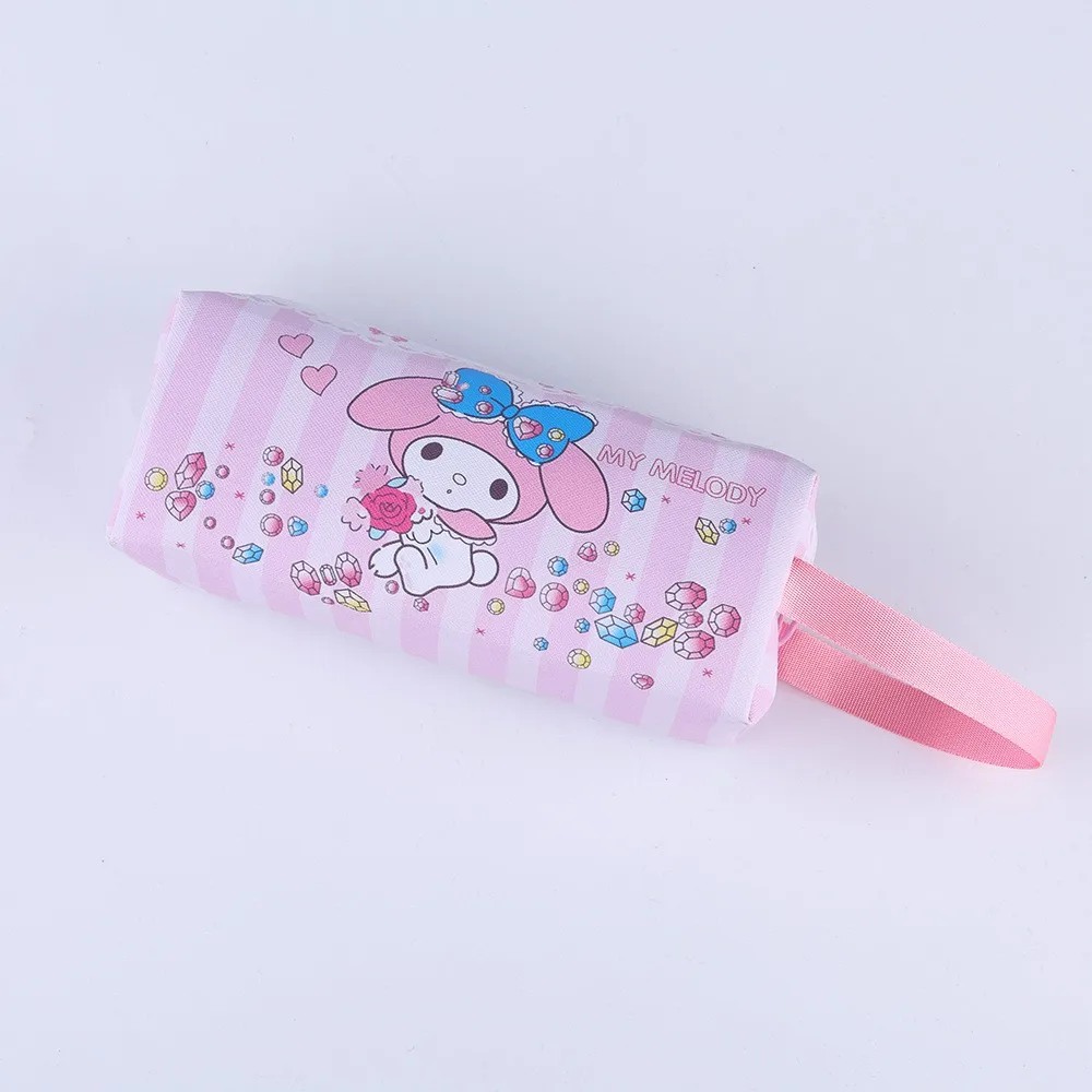 Sanrio Pencil Case Cinnamoroll Hello Kitty Kuromi Melody Stationery Bag PU Waterproof Pencils Bag Student Pencil Stationery