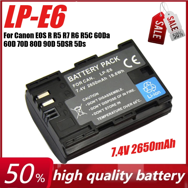 7.4V 2650Mah LP-E6 … - image
