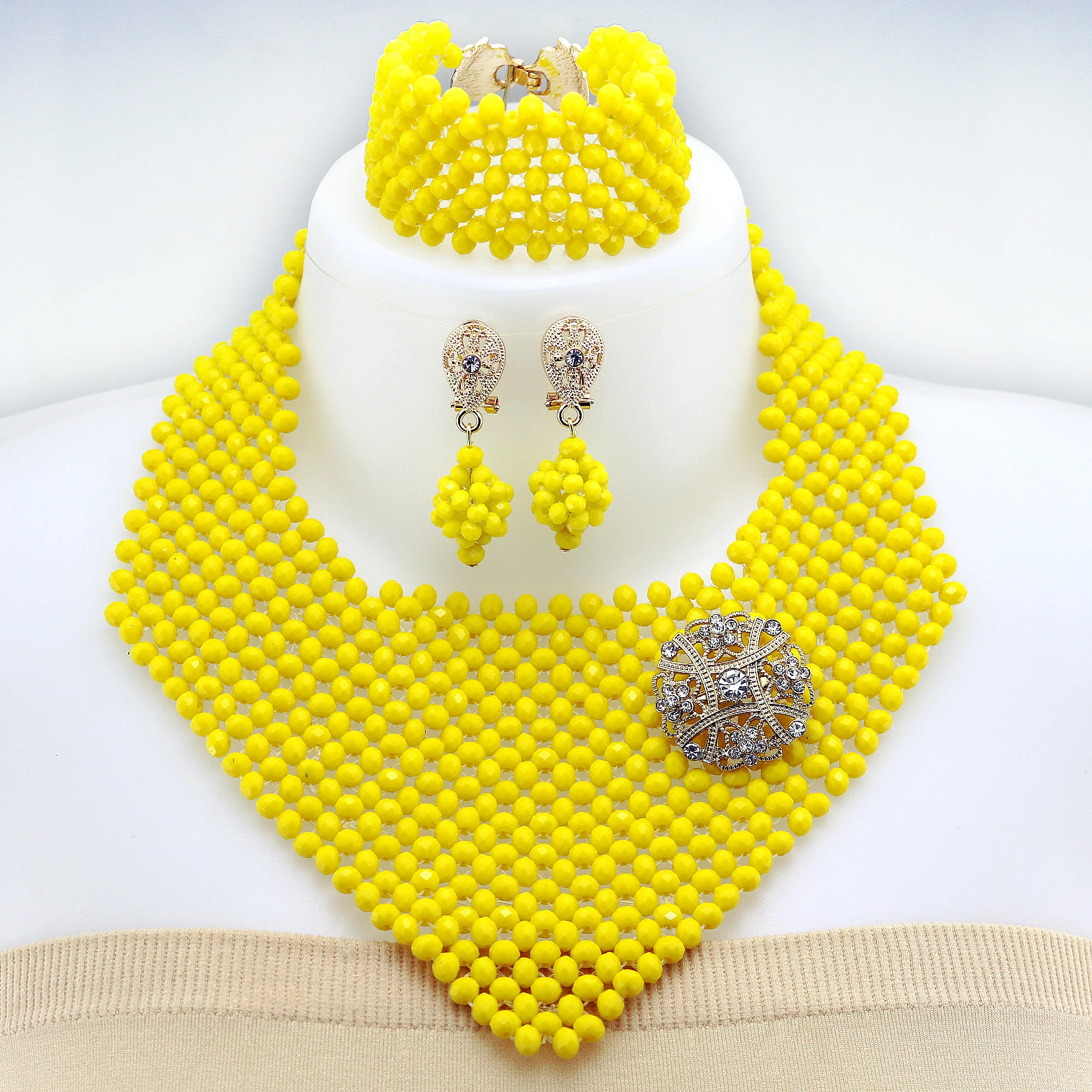 Fashion African Wedding Beads crystal Jewelry Set for Women Nigeria Bride Jewelry Sets Party For Women image 3