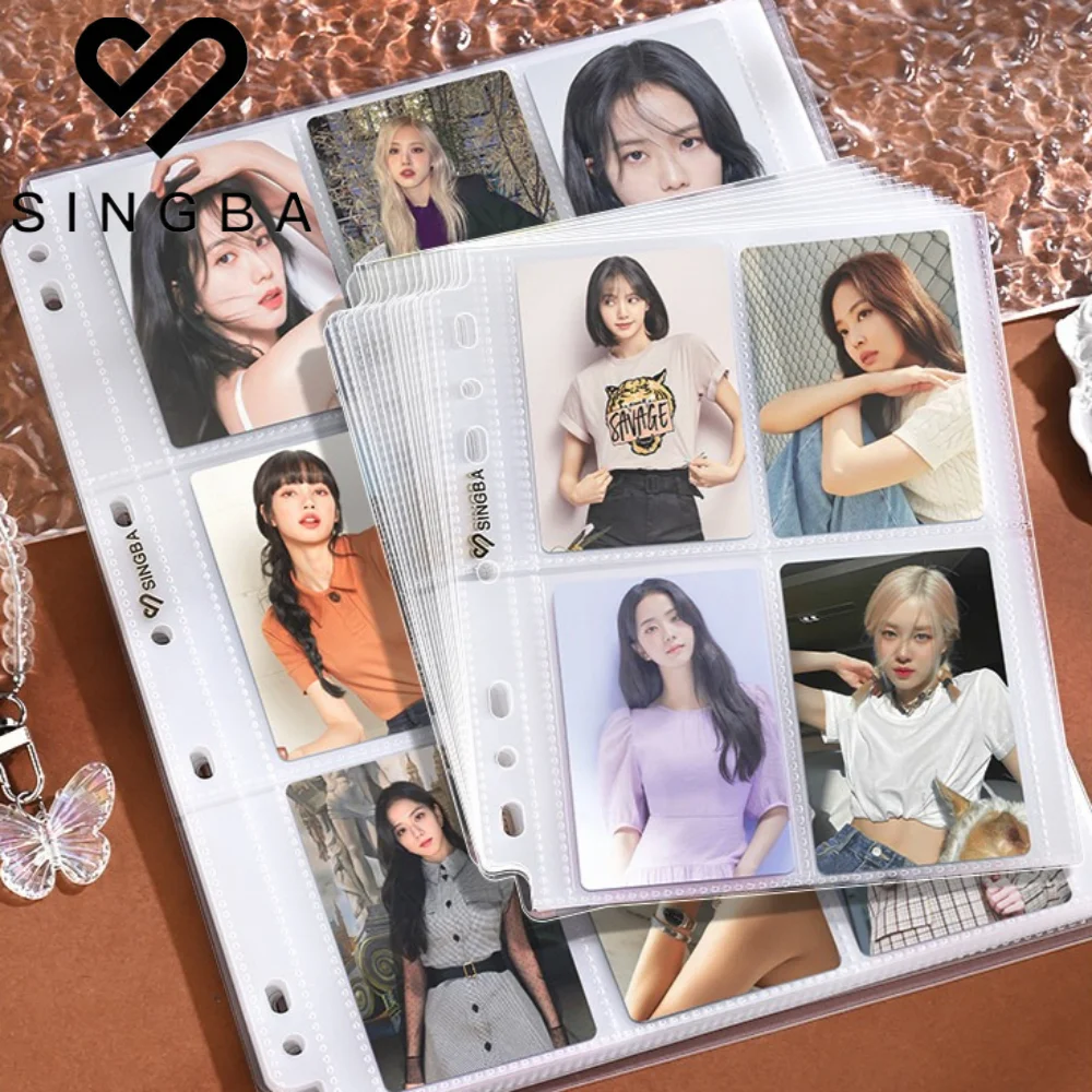 SINGBA Matte Card Binder Refills 7-Hole A5/A4 4/9 Pocket for 3