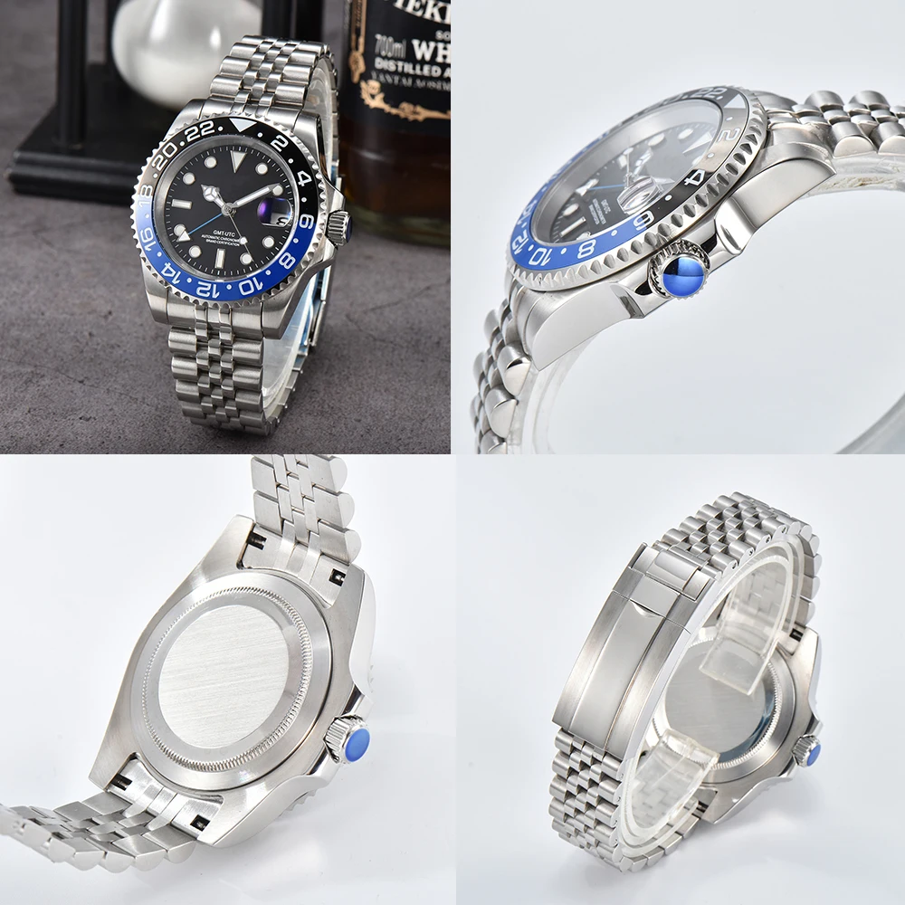 NH34 Men\'s Watch Automatic Movement Watch For Men Mechanical Watches Sapphire Glass Stainless Steel Case Custom Logo Man Watch