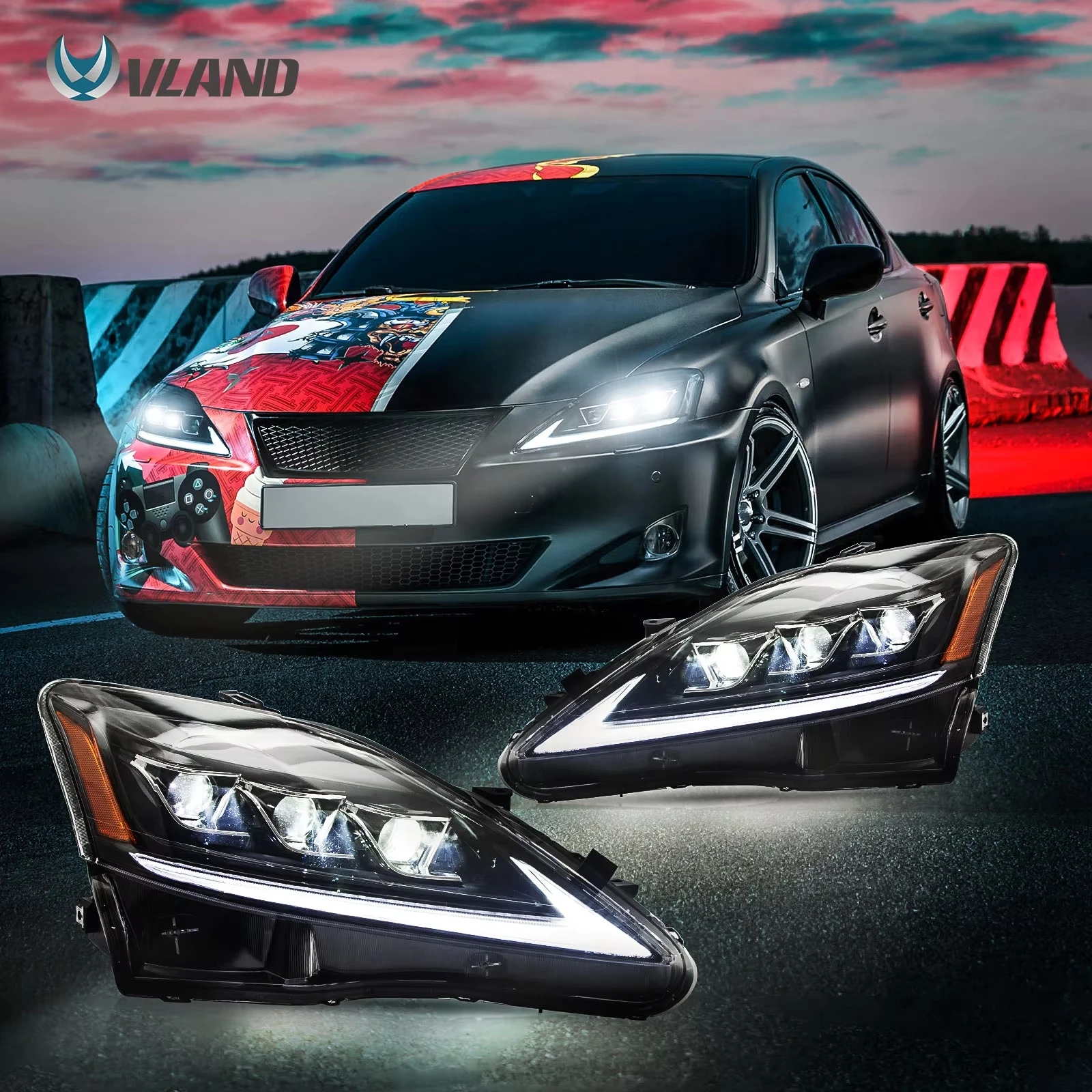 

VLAND Factory LED Other Headlights Head Lamp 2012-2014 270 300 350 Others Car Light Accessories Parts Auto Lighting for Lexus Rx